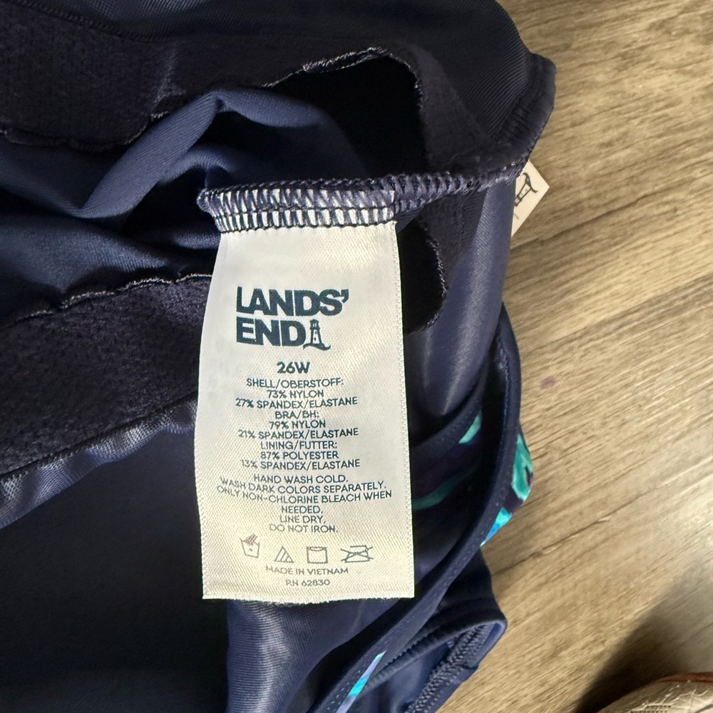 Lands' End Blue and Purple Swimsuit size 26w - Picture 2 of 7